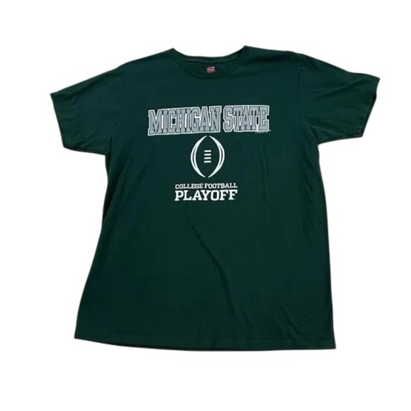 Vintage Michigan State College Football Playoff T-Shirt Medium Hanes - Picture 1 of 4
